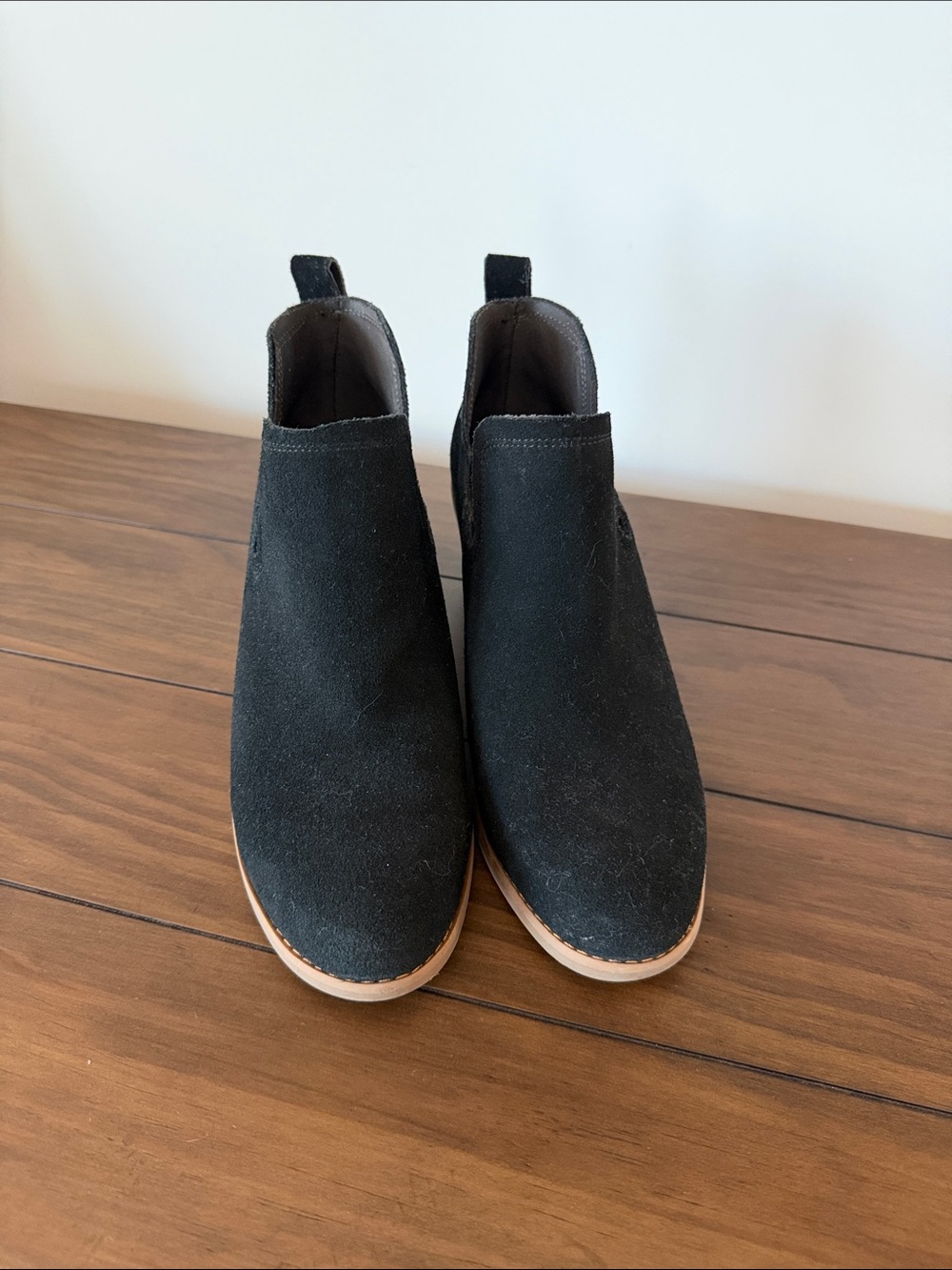 TOMS Black Suede Slip-On Chelsea Shoe